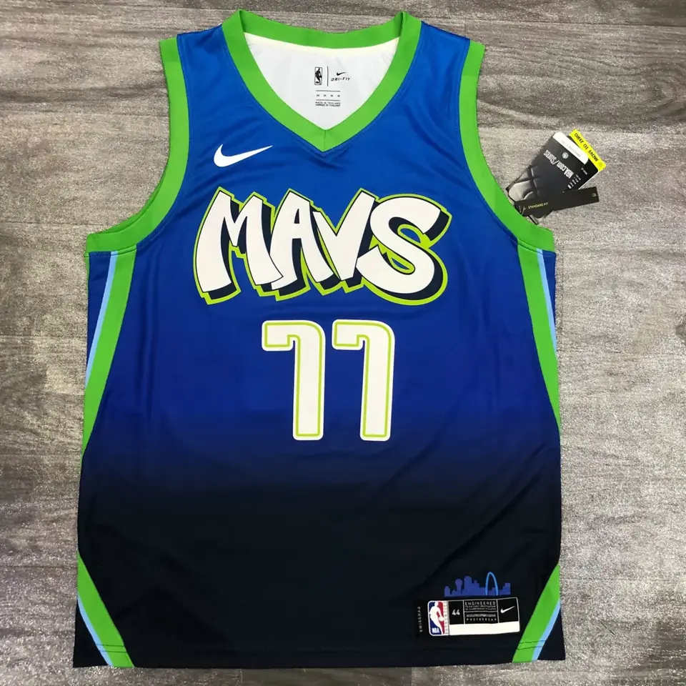Temporada 20 Dallas Mavericks camiseta edición limitada con degradado n.º 77 Luka Dončić