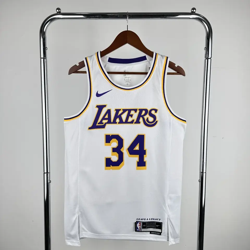 Lakers cuello redondo blanco #34 O'Neal