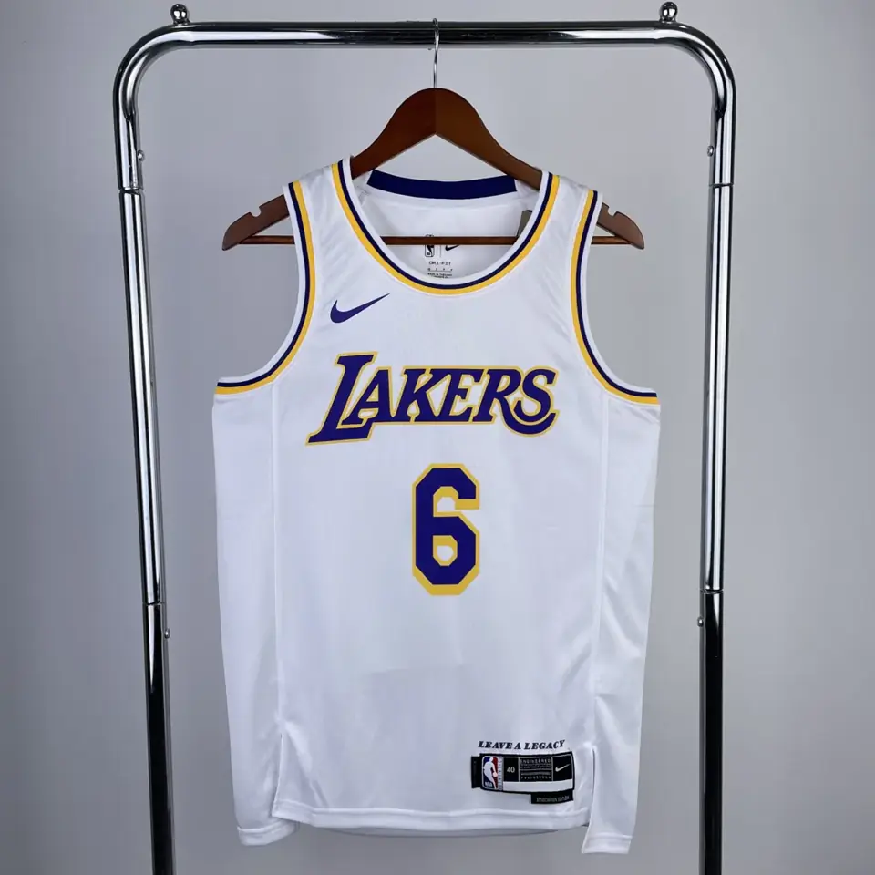 Temporada 23 Los Angeles Lakers cuello redondo blanco n.º 6 James