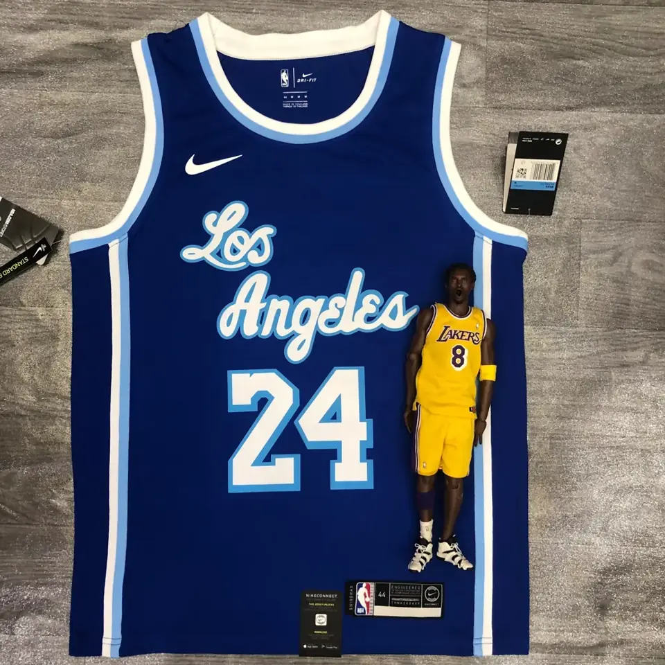 Los Angeles Lakers Noche Latina retro azul número 24 Kobe Bryant