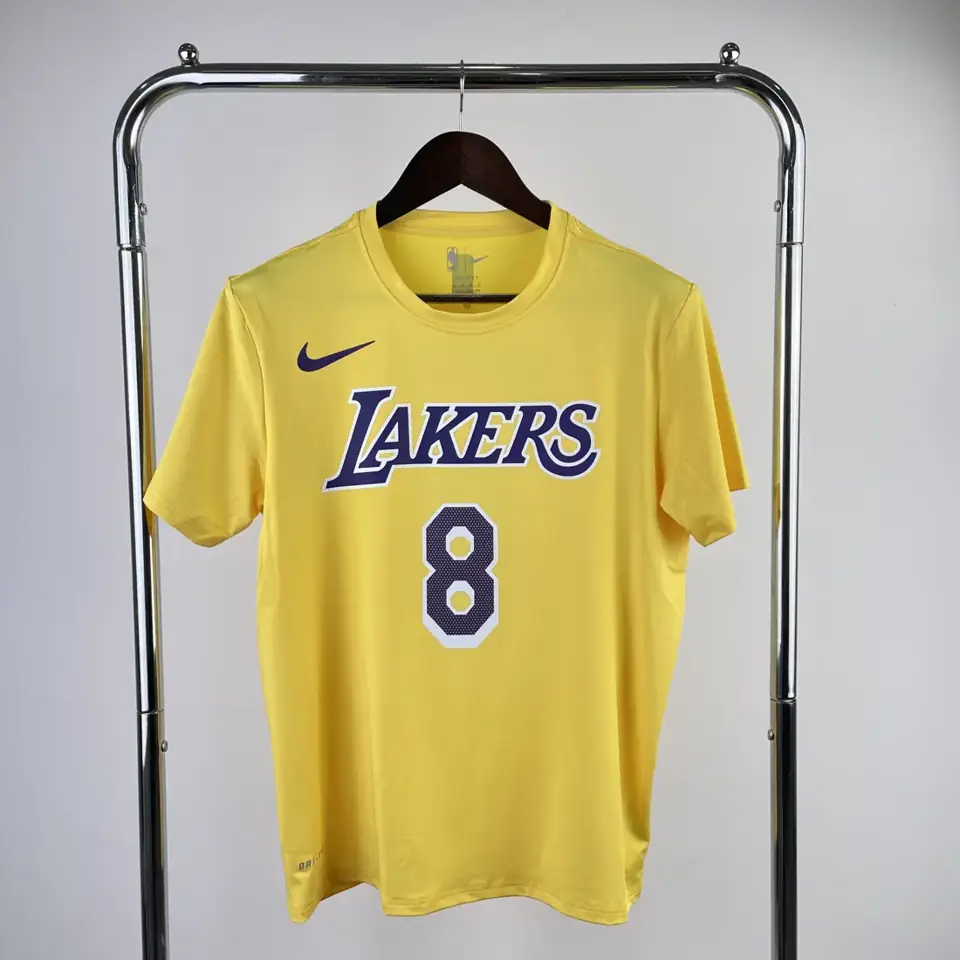 Los Angeles Lakers amarillo número 8 camiseta de manga corta de secado rápido