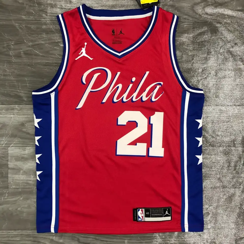 Temporada 21 76ers temática Jordan rojo nº 21 Embiid