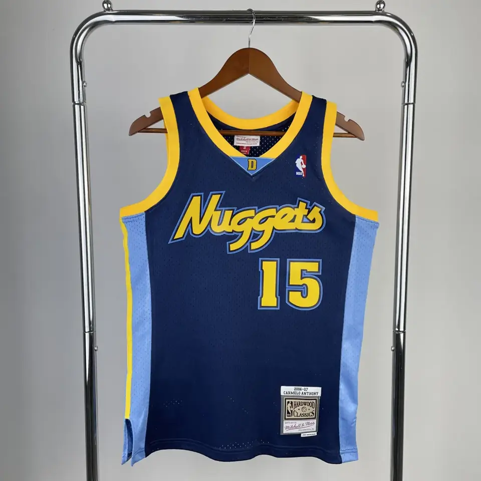 Camiseta retro MN termoimpresa: SW Denver Nuggets temporada 06/07 azul marino n.º 15 Anthony