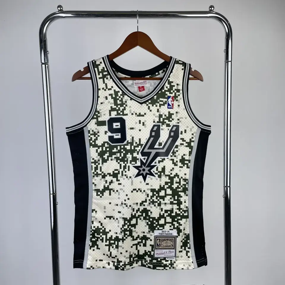 Camiseta retro MN termoimpresa: SW San Antonio Spurs temporada 13/14 camuflaje n.º 9 Parker
