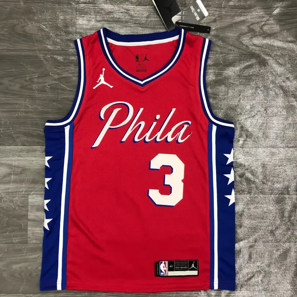 Temporada 21 76ers temática Jordan rojo nº 3 Iverson