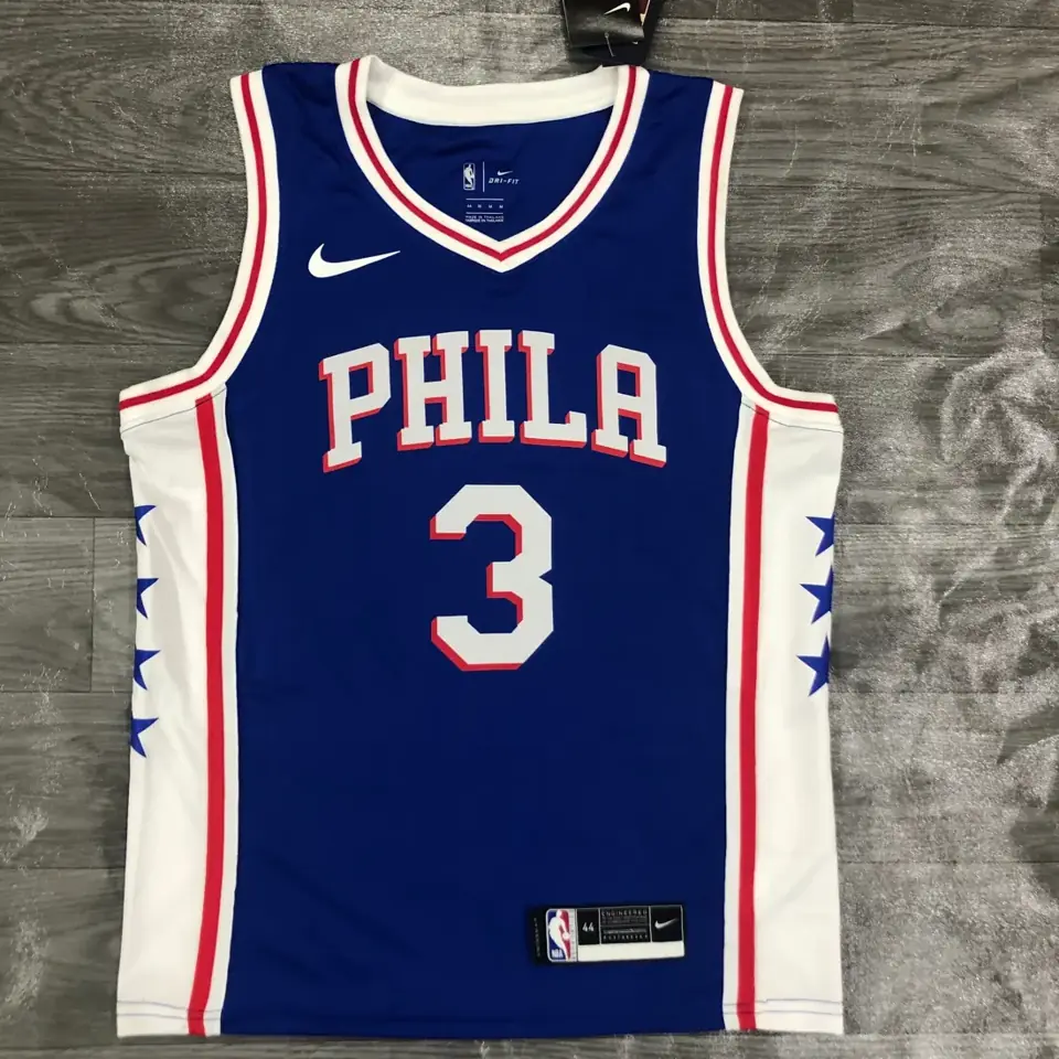 76ers cuello en V azul nº 3 Iverson