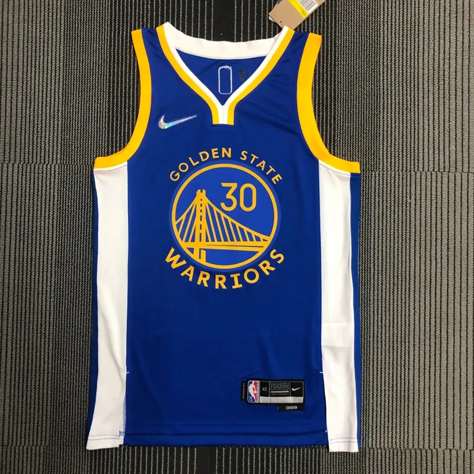 75 aniversario Warriors cuello en V azul número 30 Curry