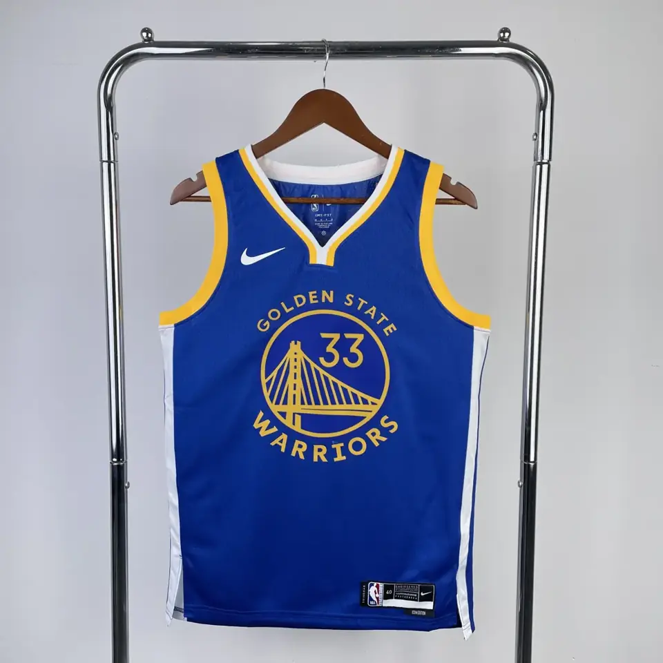 Temporada 23 Golden State Warriors visitante azul número 33 Wiseman