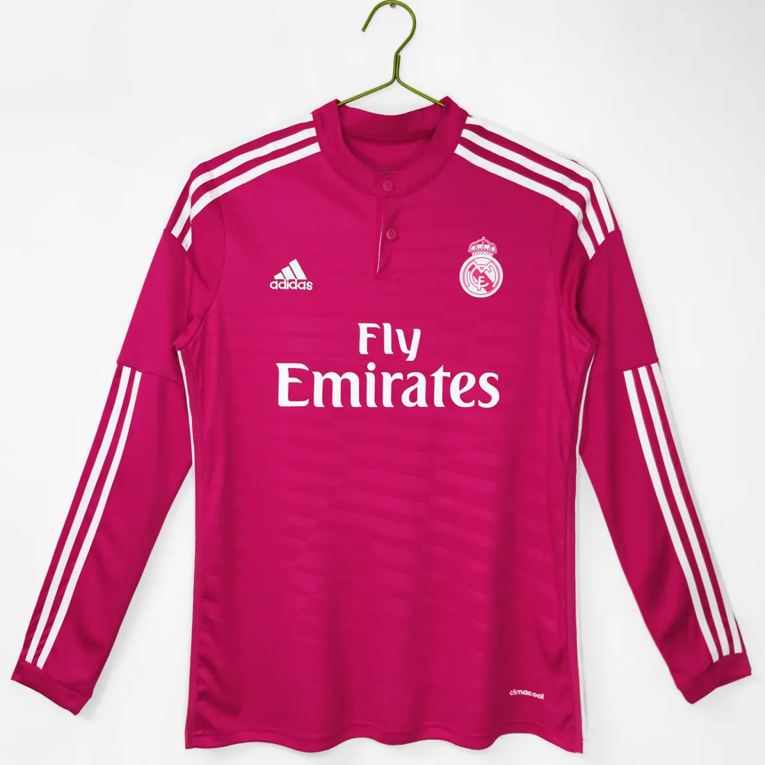 Manga larga: Temporada 2014/15 Real Madrid visitante rosa 3B
