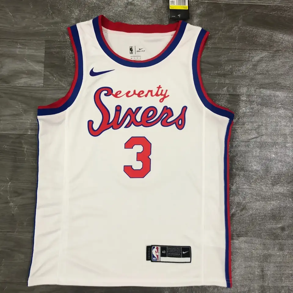 Temporada 21 Philadelphia 76ers retro cursiva limitada, nº 3 Iverson