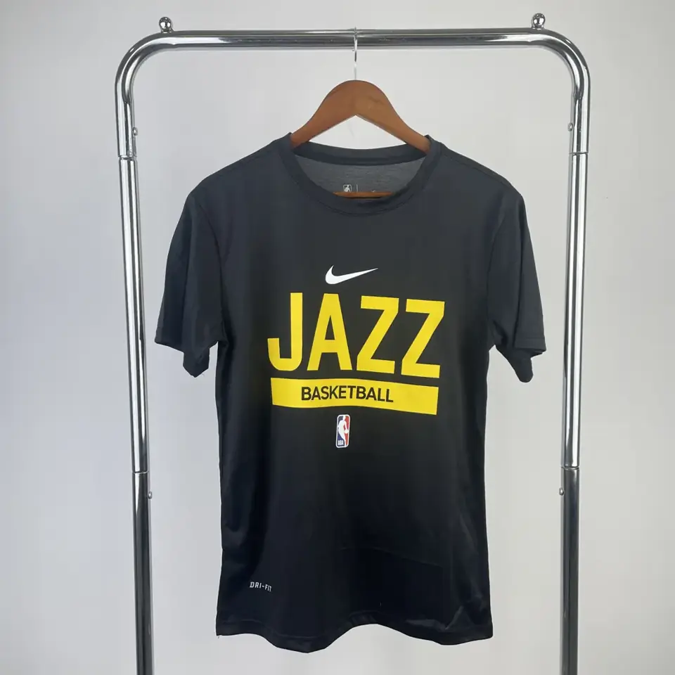 Temporada 23 Jazz negro camiseta de entrenamiento de secado rápido de manga corta