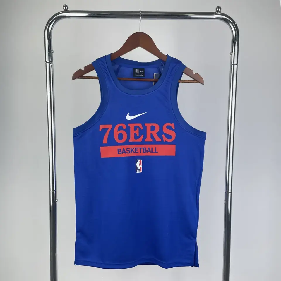 Temporada 23 Philadelphia 76ers azul camiseta de entrenamiento versión de jugador
