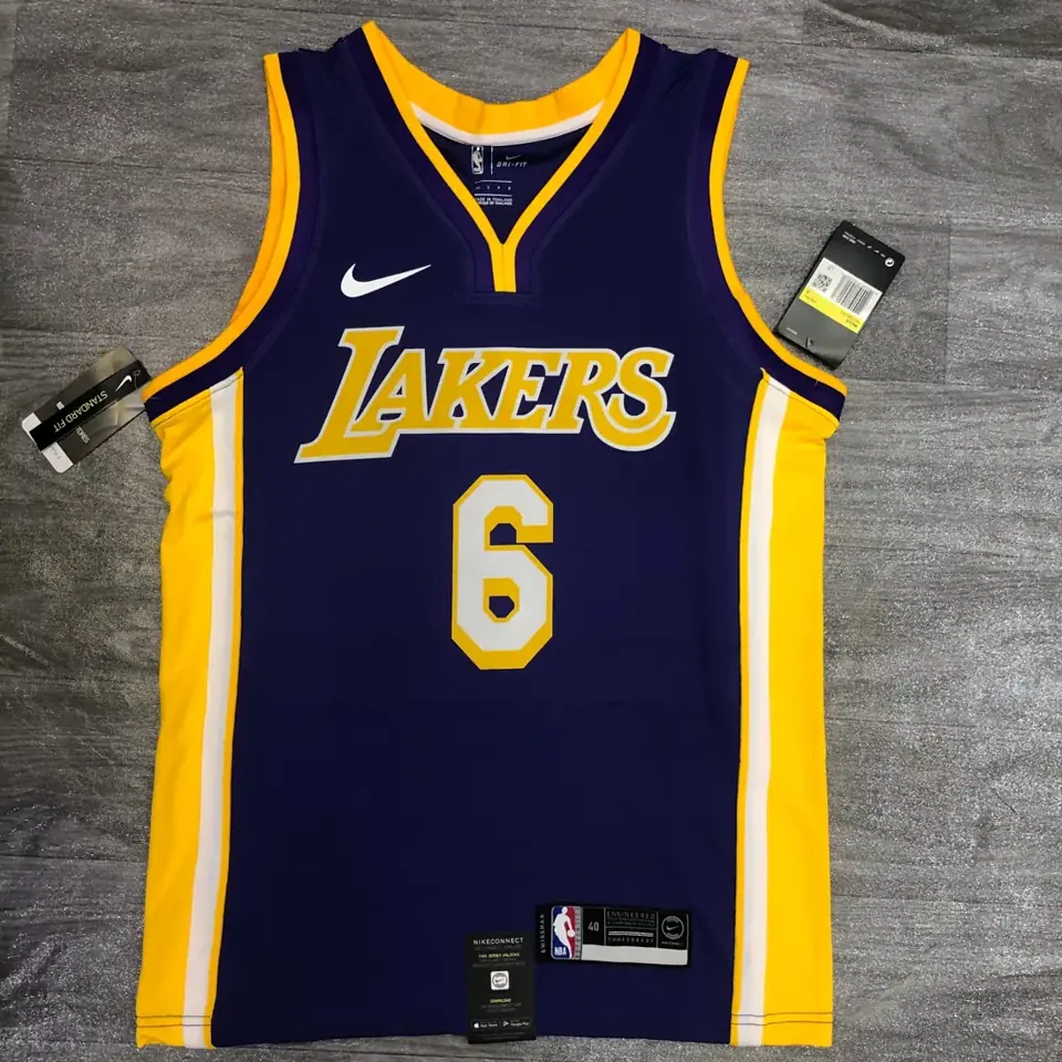 Lakers de Los Ángeles morado cuello en V n.º 6 LeBron James