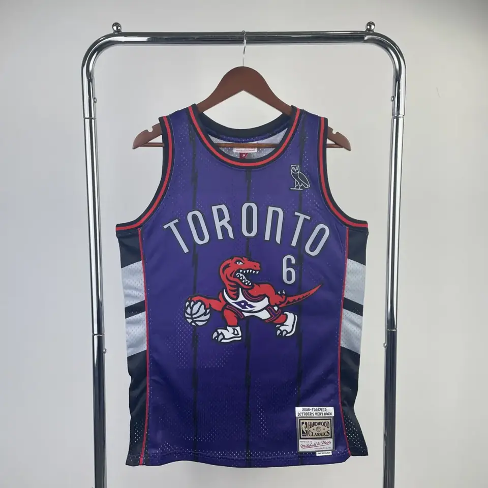 Camiseta retro termoimpresa versión aficionado MN: Toronto Raptors morado nº6