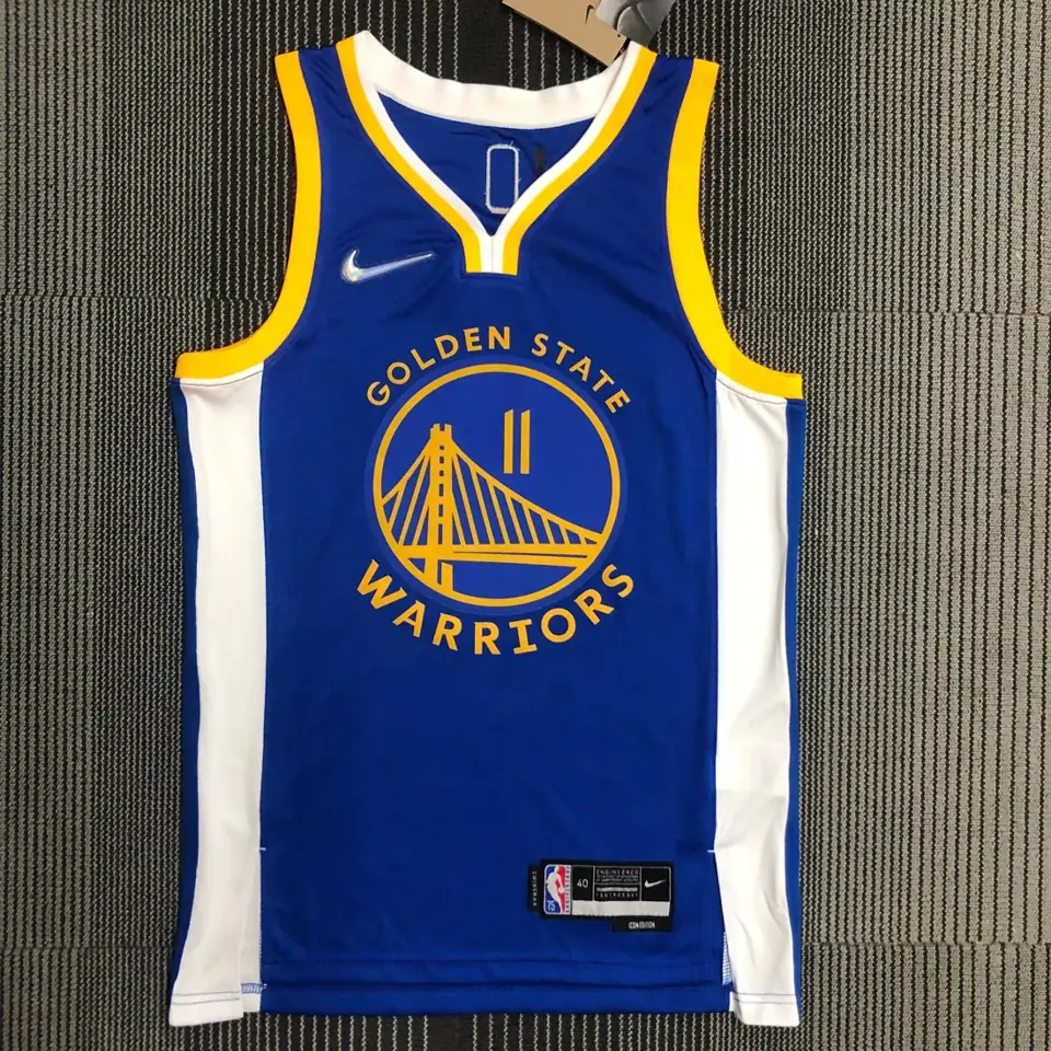 75 aniversario Warriors cuello en V azul número 11 Thompson