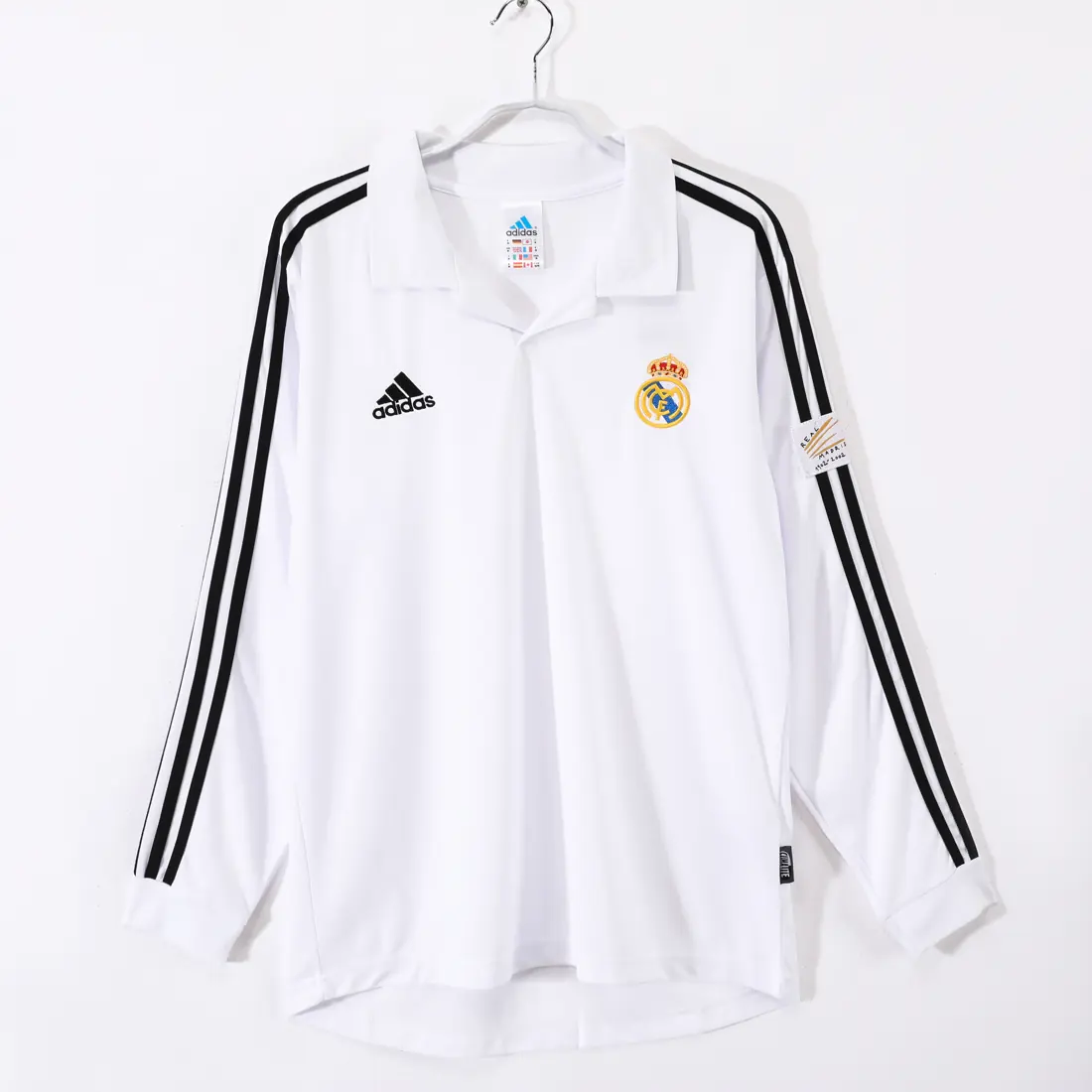 Manga larga: Temporada 2002/03 Real Madrid local retro 3B