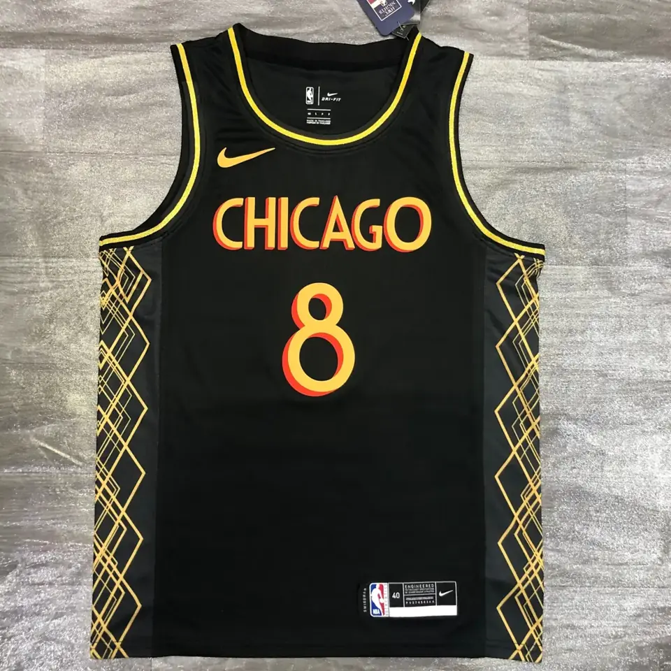 Temporada 21 Chicago Bulls camiseta Edición Ciudad n.º 8 Zach LaVine