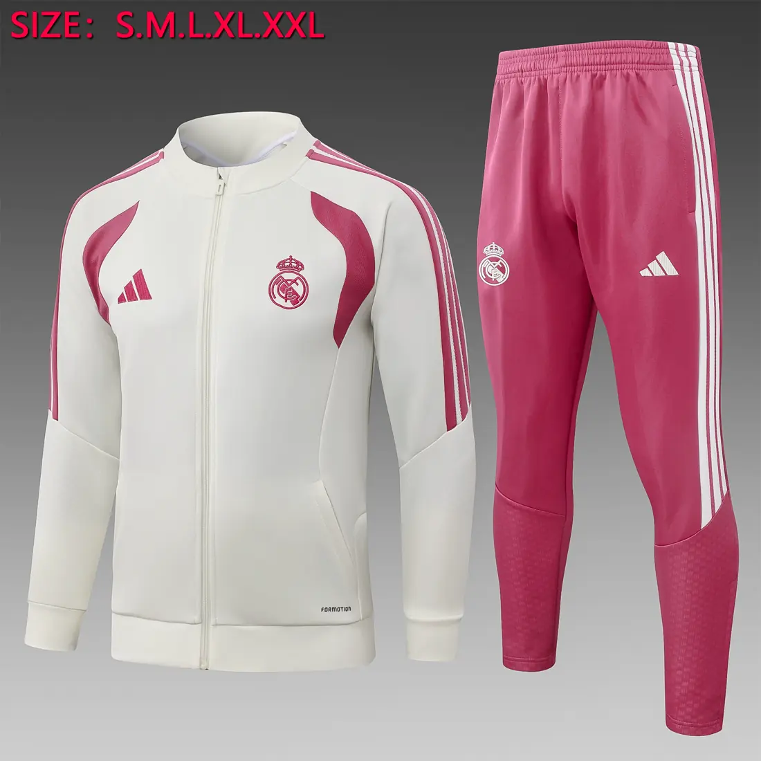 A26073# 26/27 cremallera larga Real Madrid beige - Real Madrid