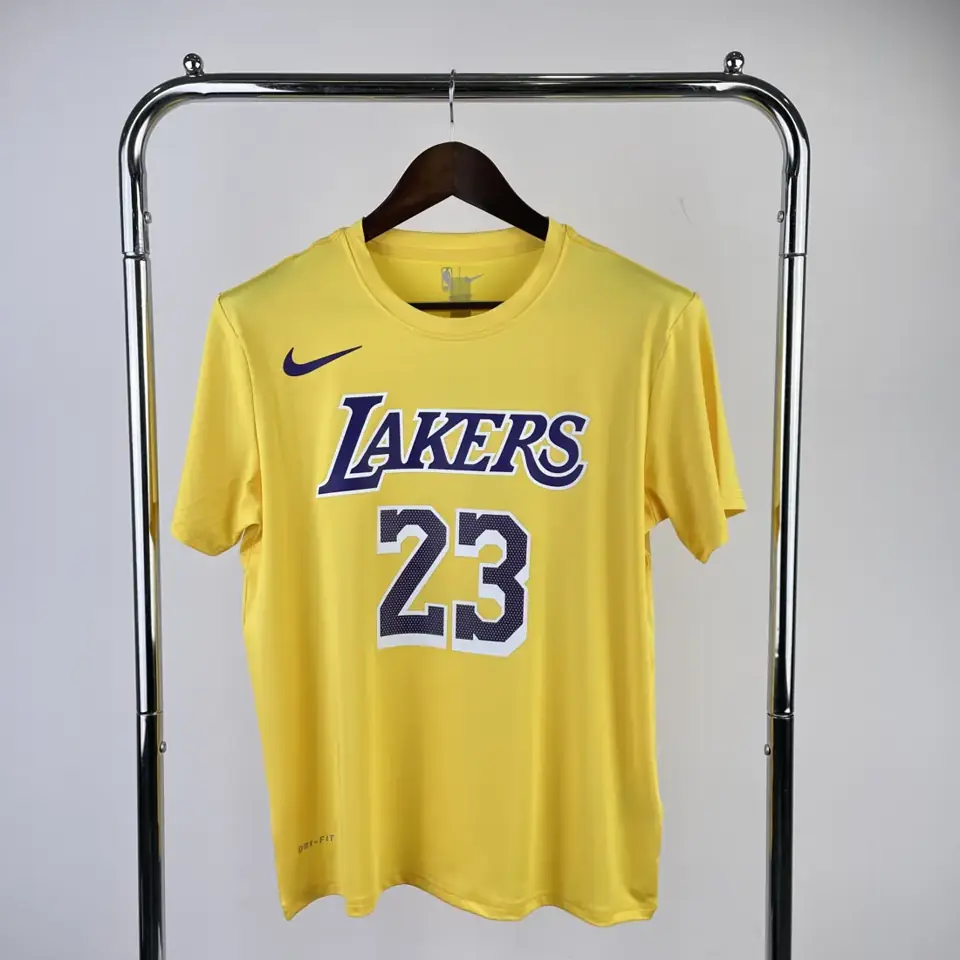 Los Angeles Lakers amarillo número 23 camiseta de manga corta de secado rápido