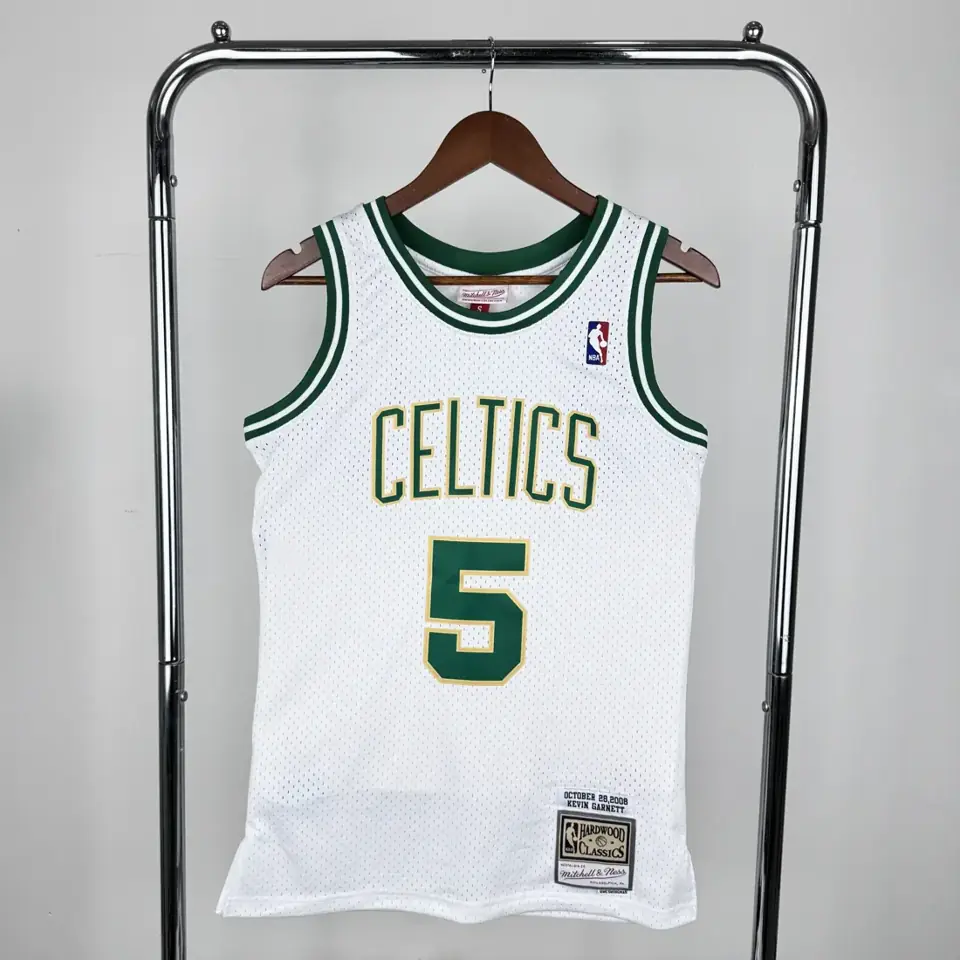 MN camiseta retro termoimpresa SW: Celtics temporada 08 platino nº 5 Garnett