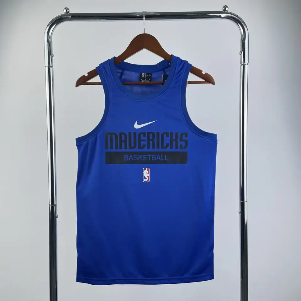 Temporada 23 chaleco de entrenamiento versión jugador azul de los Mavericks