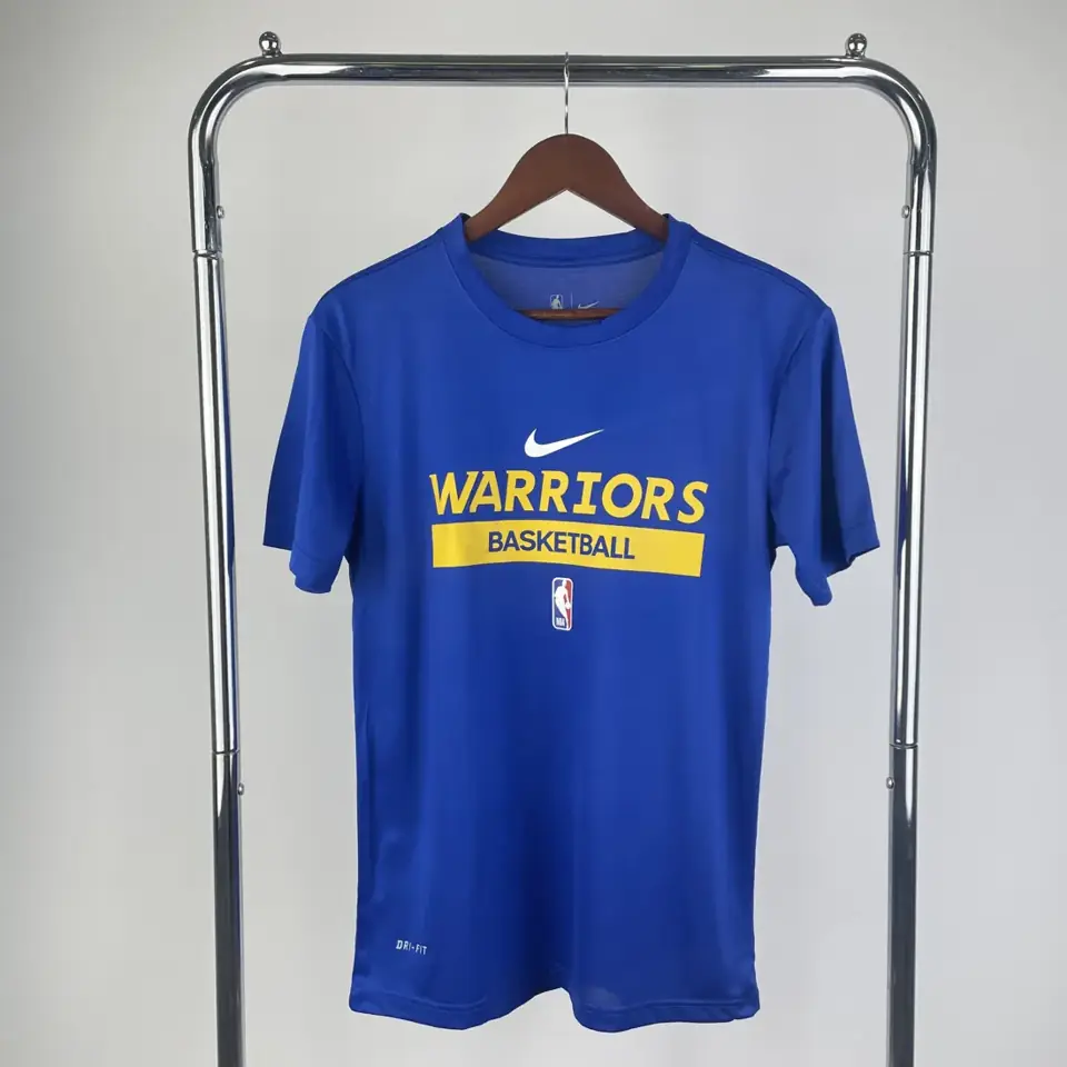 Temporada 23 Warriors azul camiseta de entrenamiento de secado rápido de manga corta