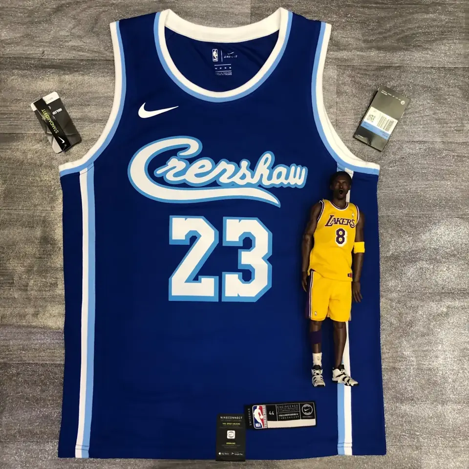 Los Angeles Lakers Noche Latina retro edición colaboración con cantante azul número 23 LeBron James