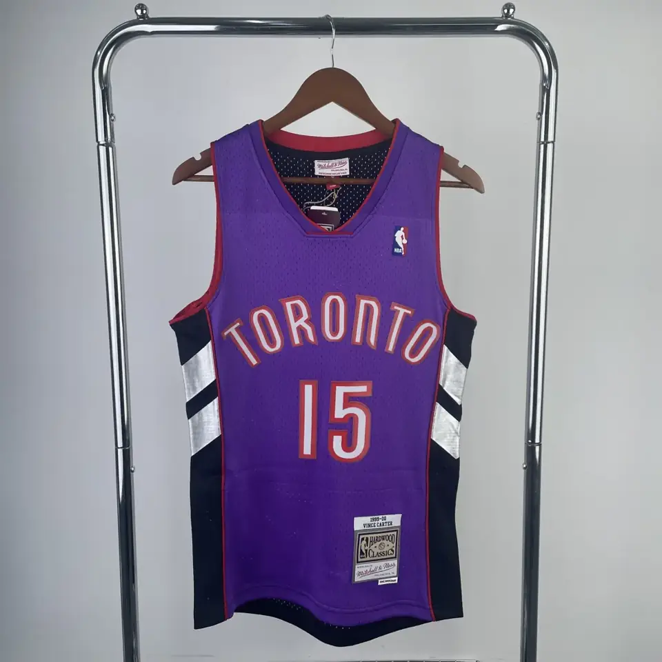 Camiseta retro MN termoimpresa: SW Toronto Raptors temporada 00 morado y negro nº 15 Carter