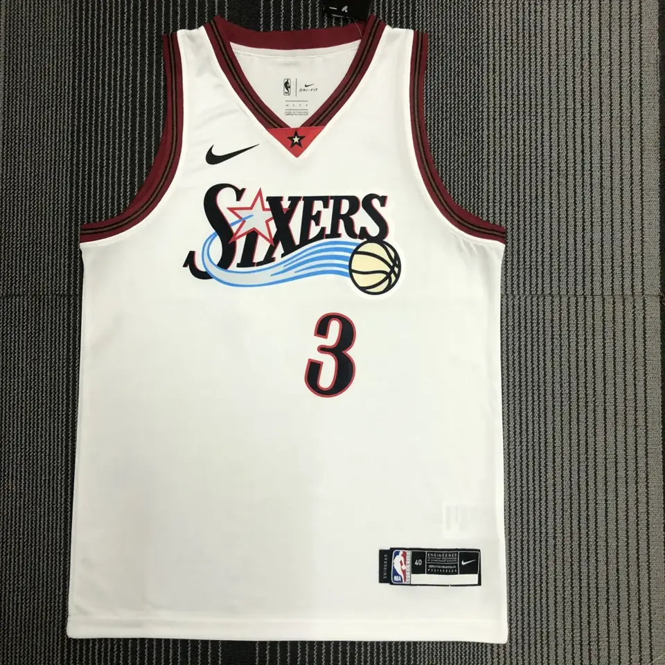 76ers retro Gran Estrella blanco número 3 Iverson