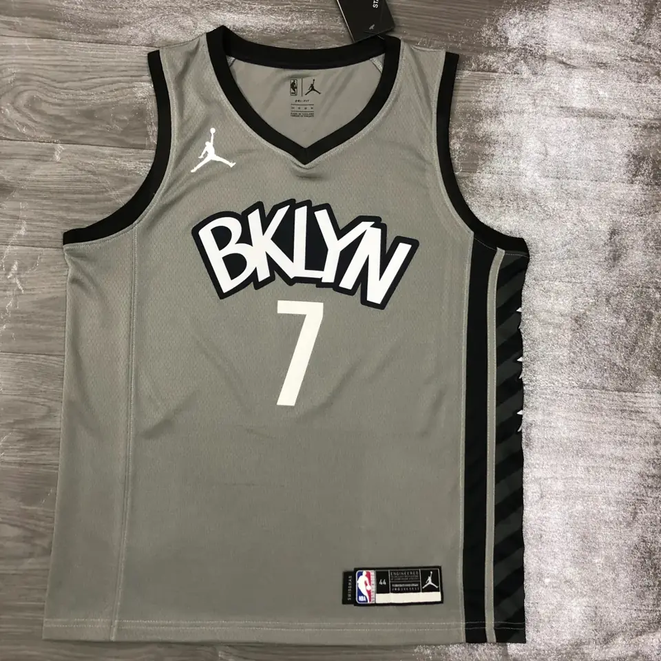 Temporada 21 Brooklyn Nets camiseta gris temática Jordan n.º 7 Kevin Durant