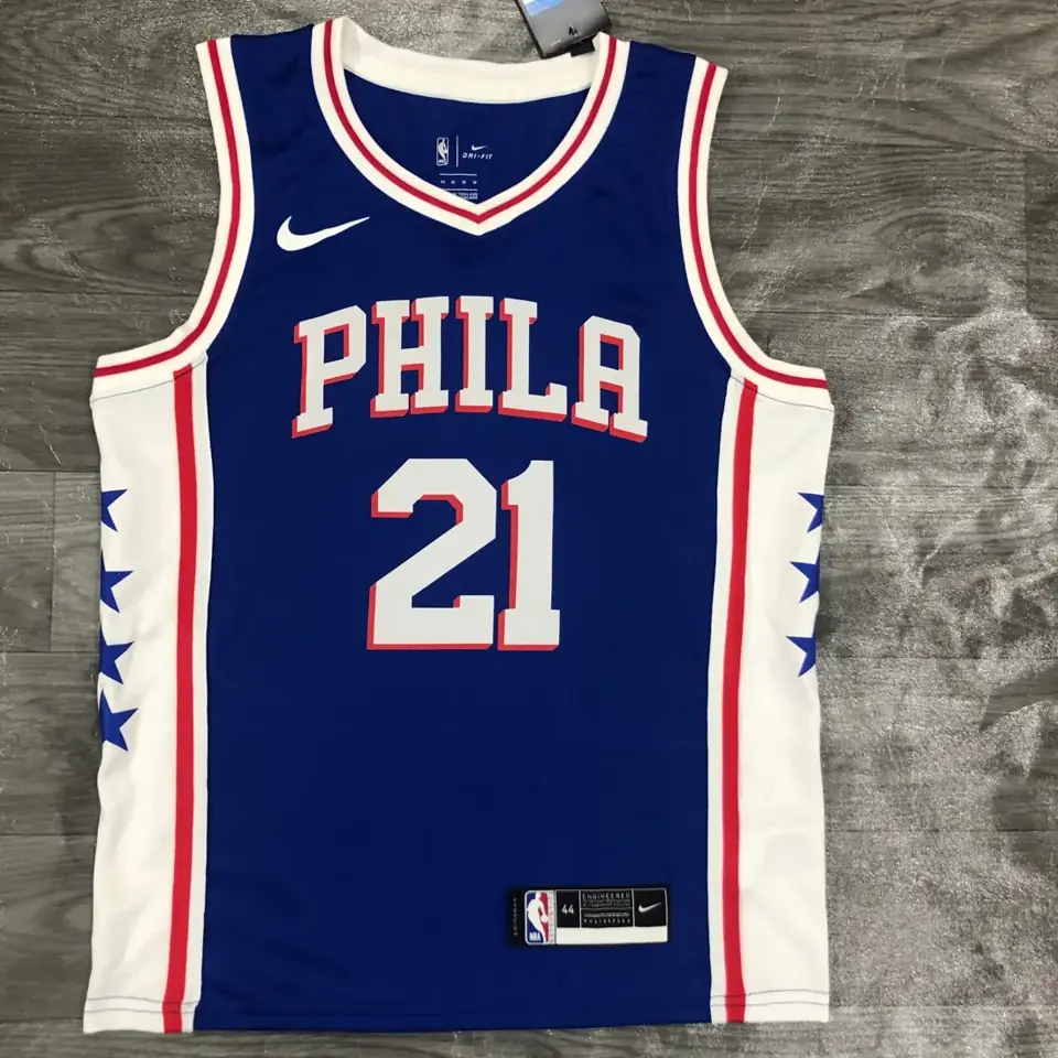 76ers cuello en V azul nº 21 "El Emperador" Embiid
