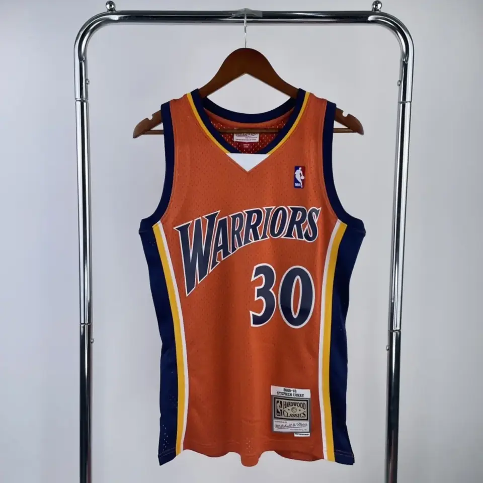 Camiseta retro termosellada MN: SW de los Warriors temporada 09/10, novato, naranja, número 30 Curry · Golden State Warriors