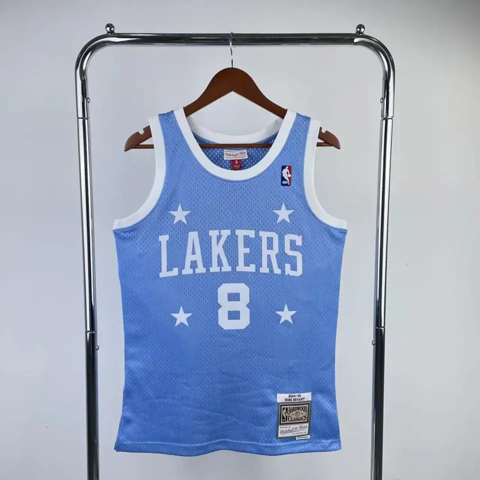 Camiseta retro MN versión aficionado, termotransferida: Lakers temporada 2004/05 azul Carolina nº 8 Kobe Bryant