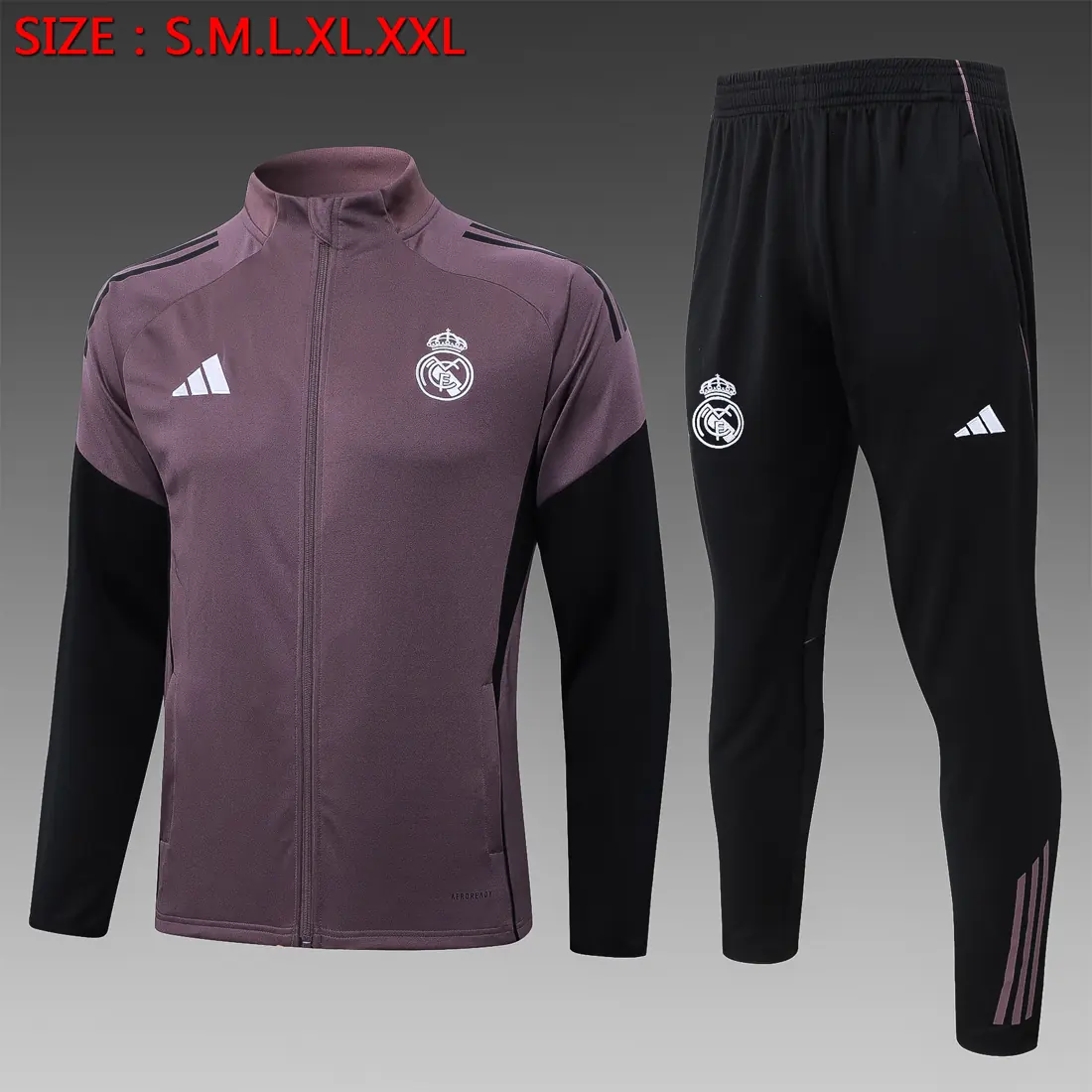 A26020# 2627 cremallera larga Real Madrid gris violáceo - Real Madrid