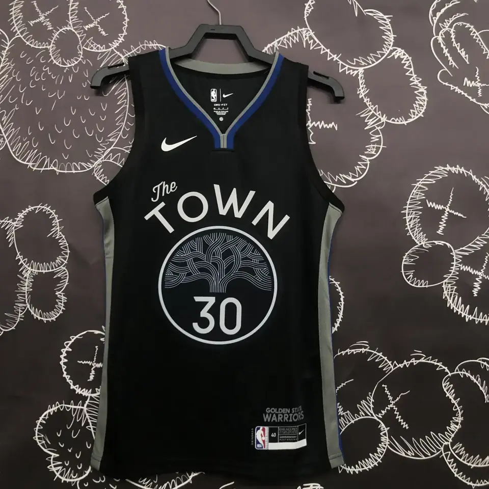 Temporada 20 Warriors negro y gris número 30 Curry