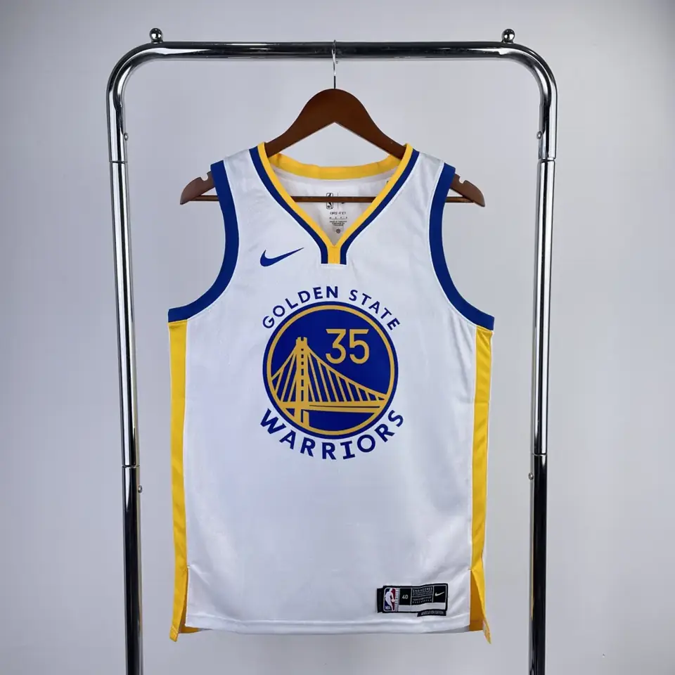 Temporada 23 Warriors cuello en V blanca n.º 35 Durant