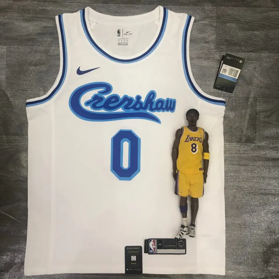 Los Angeles Lakers Noche Latina retro edición colaboración con cantante blanco número 0 Kyle Kuzma
