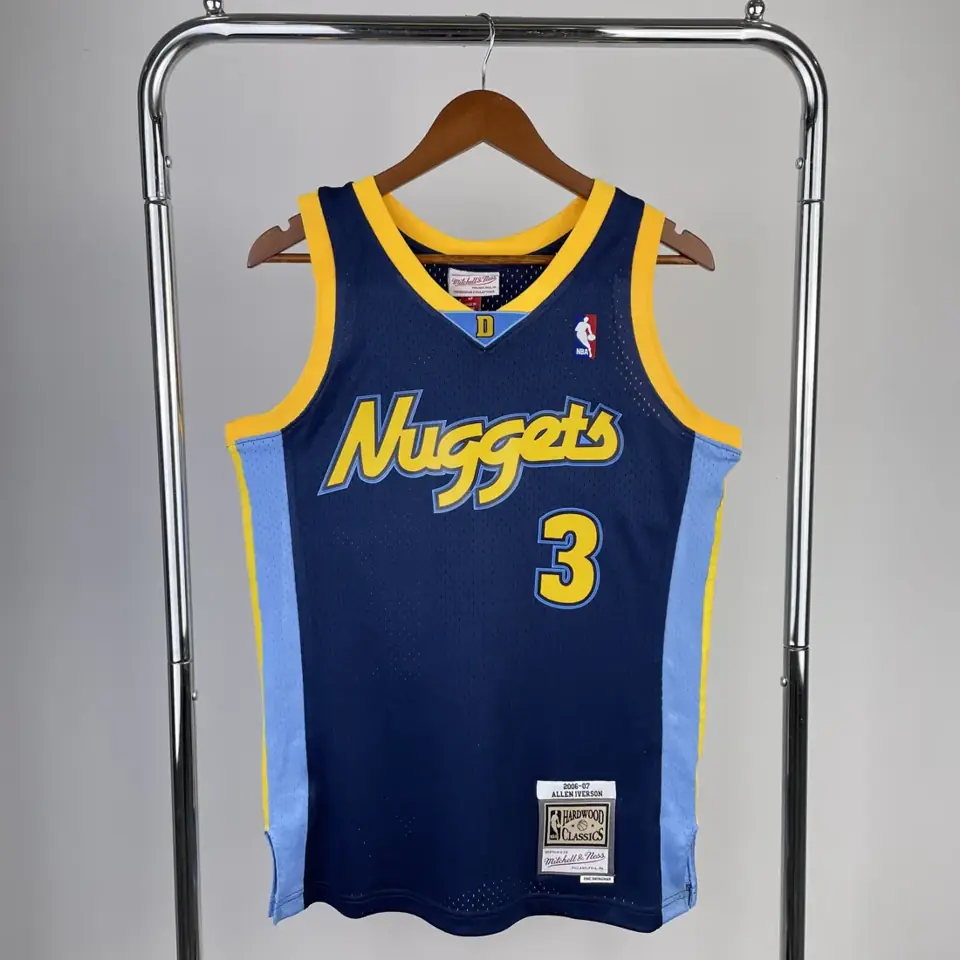 Camiseta retro MN termoimpresa: SW Denver Nuggets temporada 06/07 azul marino n.º 3 Iverson