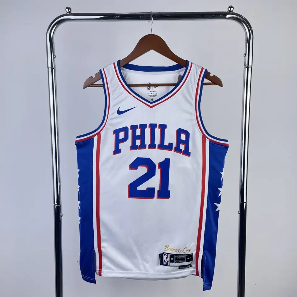 Temporada 23 Philadelphia 76ers local blanco número 21 Embiid