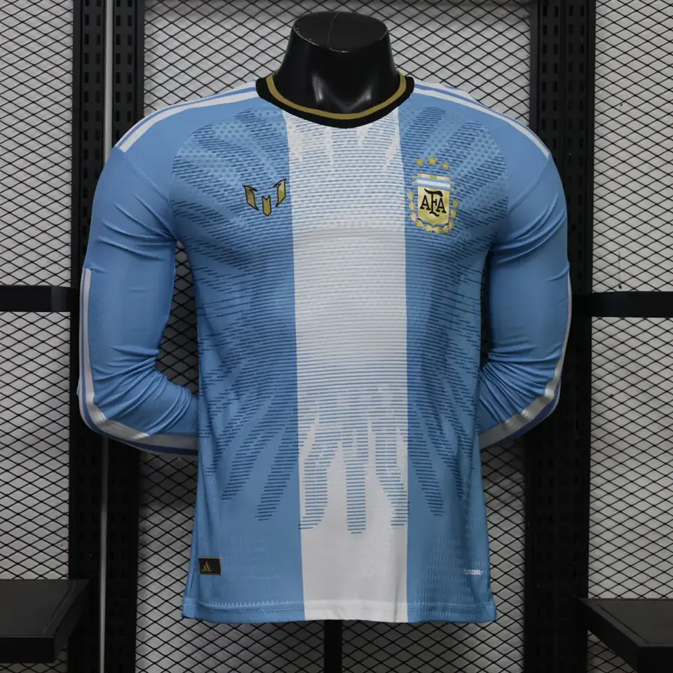 Camisetas de manga larga edición conmemorativa de Messi de Argentina 26-27, tallas S-4XL