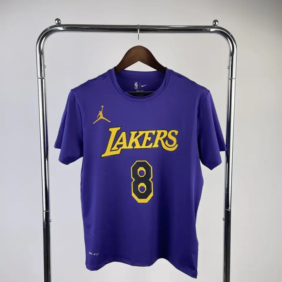 Temporada 23 Los Angeles Lakers edición limitada Air número 8 camiseta de manga corta de secado rápido