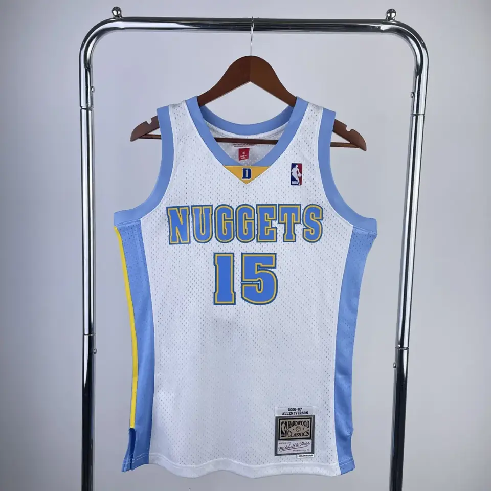 MN camiseta retro termosellada: SW Denver Nuggets temporada 03/04 blanco n.º 15 Anthony