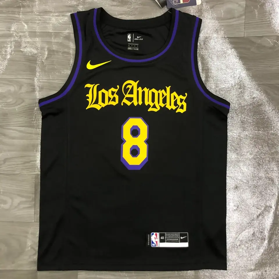 Lakers cuello redondo Noche Latina negro n.º 8 Kobe