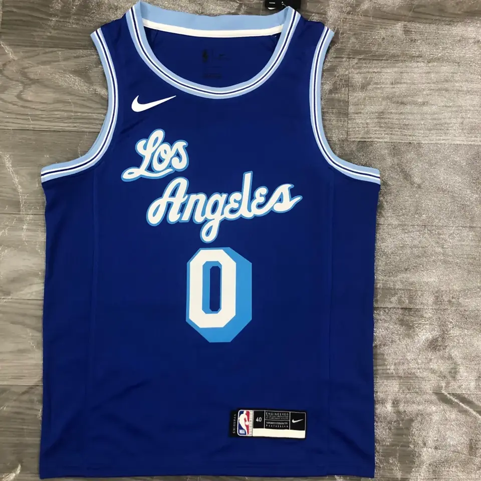 Temporada 21 Lakers retro azul número 0 Kuzma