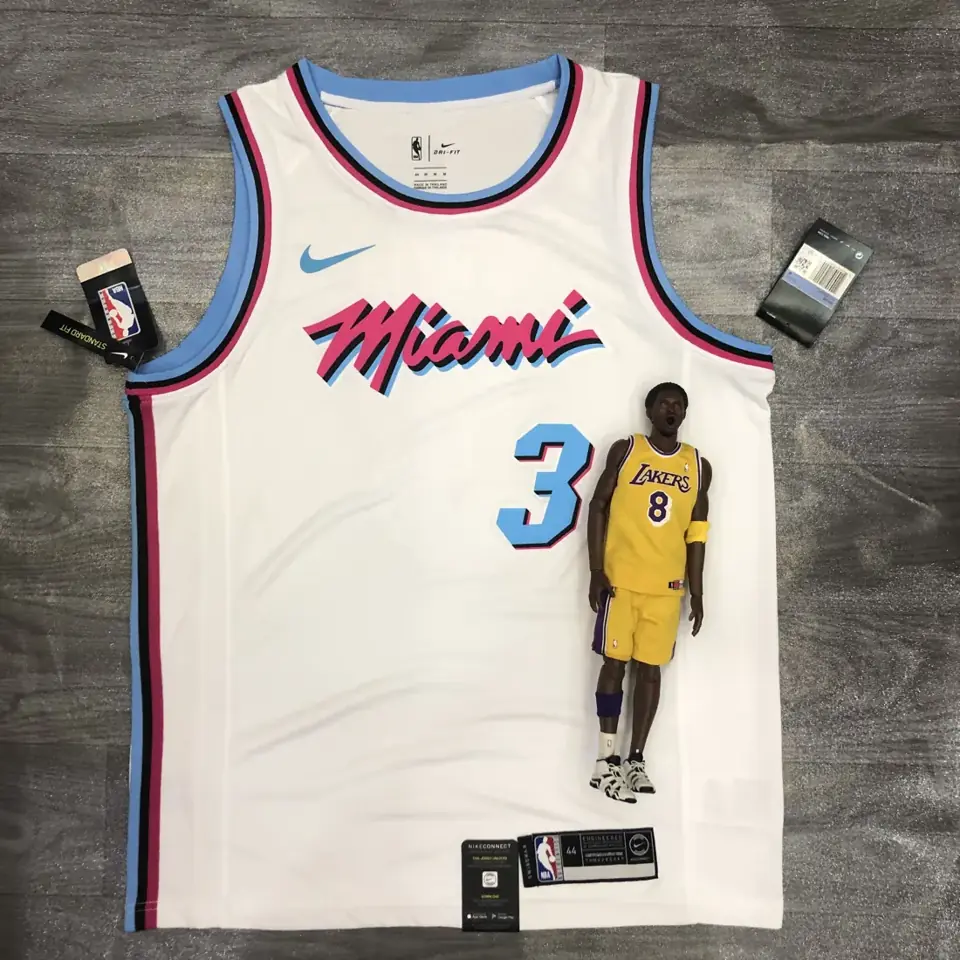 Miami Heat cuello redondo blanco nº 3 Wade