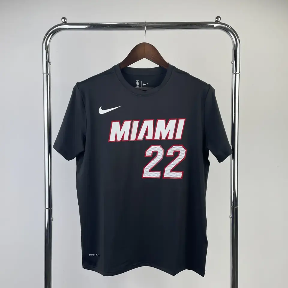 Miami Heat negro n.º 22 Butler camiseta de manga corta de secado rápido