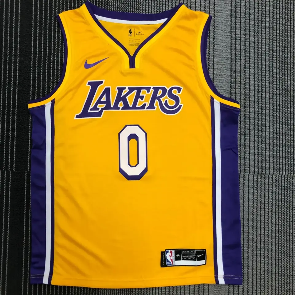 Lakers cuello en V amarillo #0 Westbrook