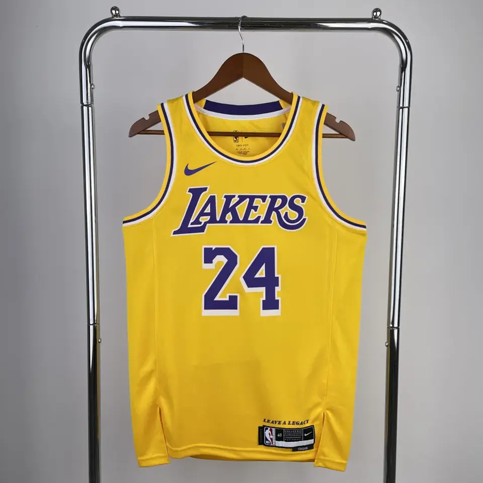 Temporada 23 Los Angeles Lakers cuello redondo amarillo n.º 24 Kobe