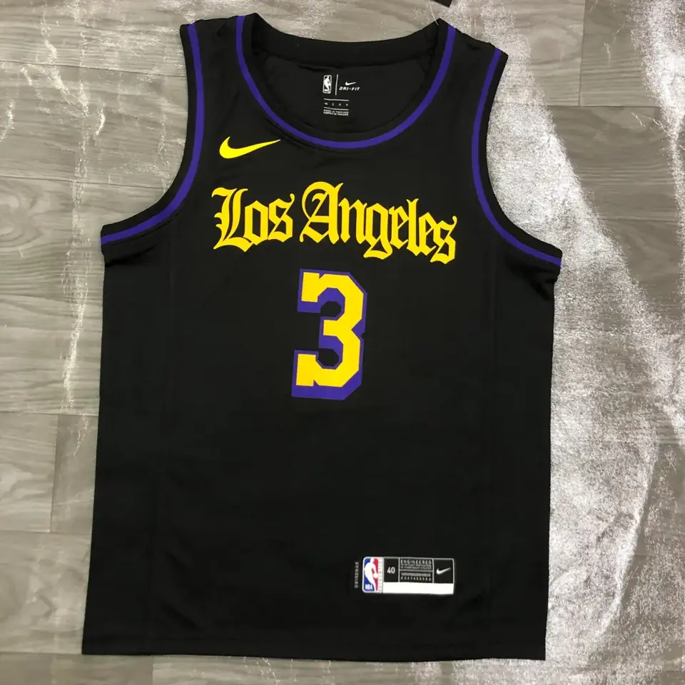 Lakers cuello redondo Noche Latina negro n.º 3 Davis