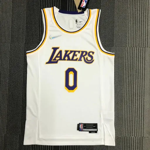 75 aniversario Lakers blanco número 0 Westbrook